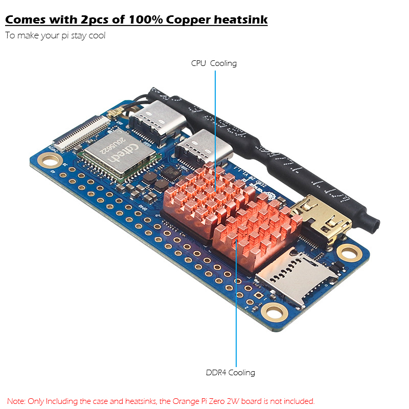 2Pcs Orange Pi Zero 2W Copper  - Pi Cooler 评论和价格