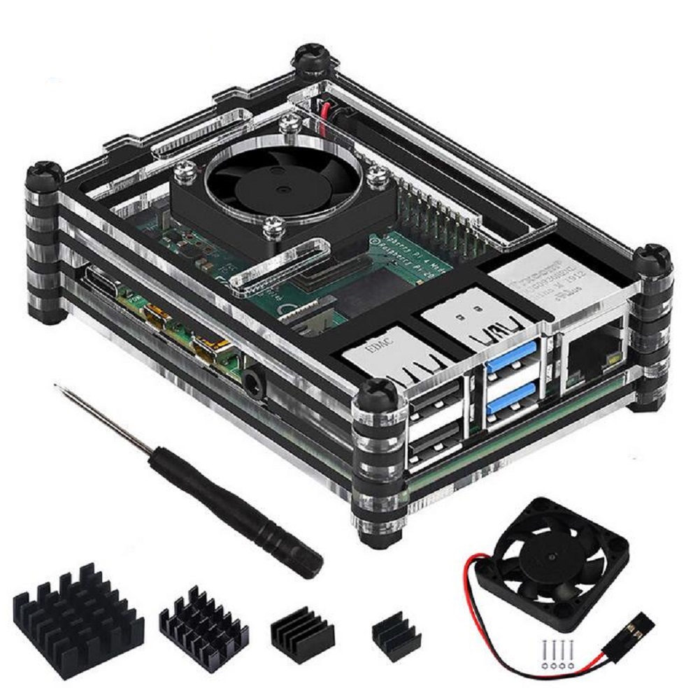 Clear 9 Layers Case with Cooli - Pi 4 Case 评论和价格