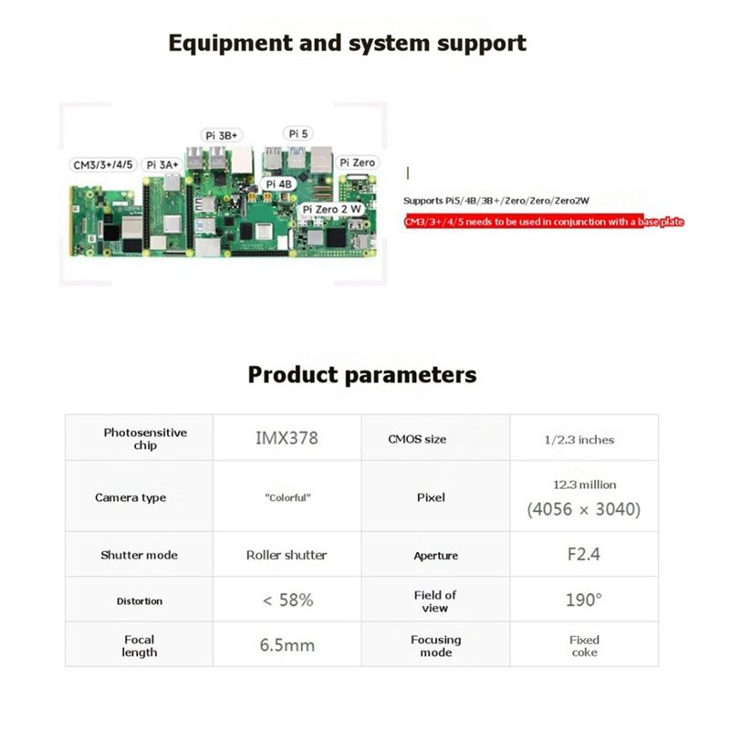 IMX378-190 12.3MP Camera Fishe - Pi Zero 评论和价格